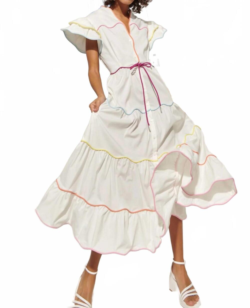 NEW CELIA B baba voyager midi dress in white